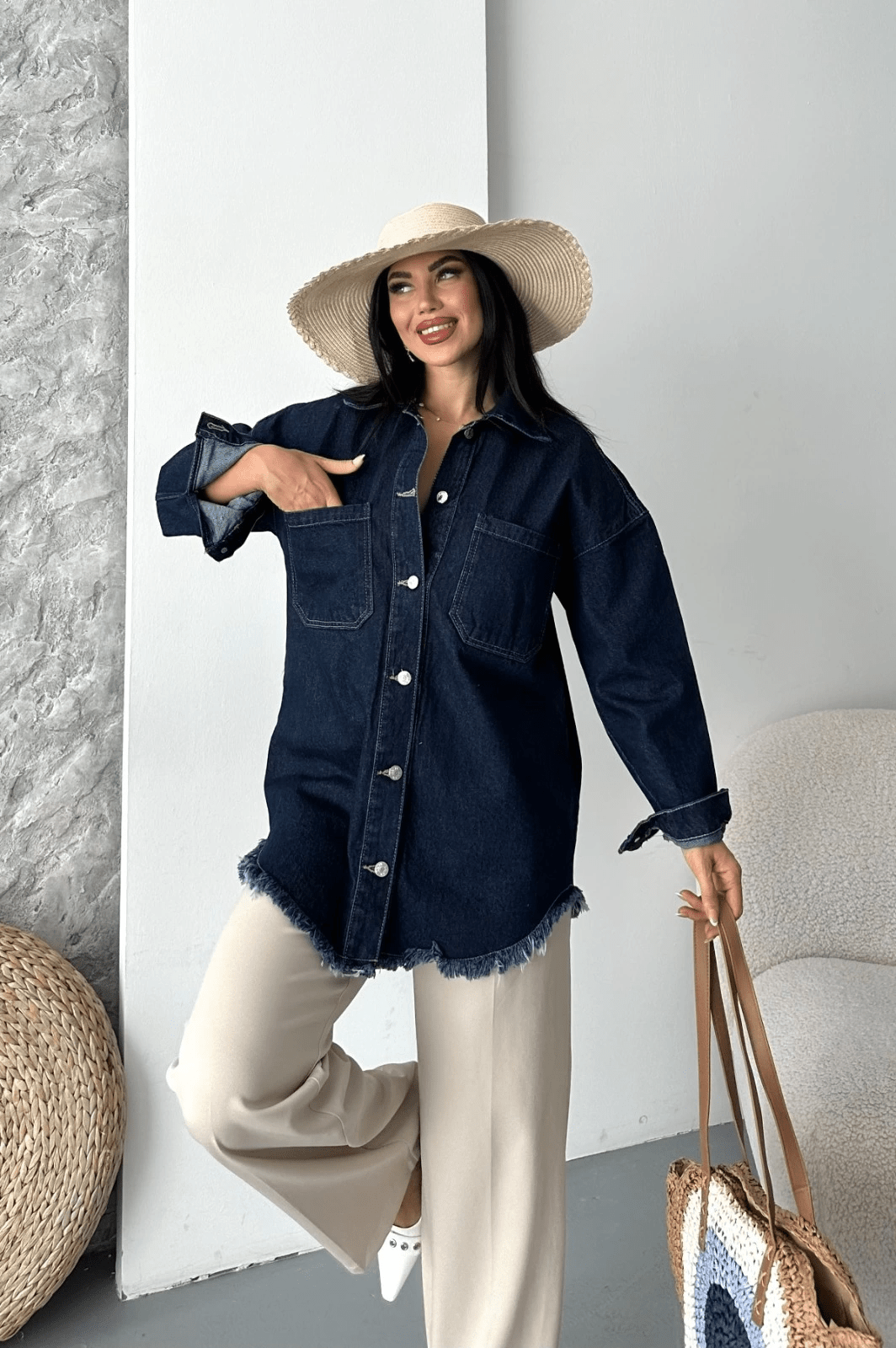 Cepli puskullu Kot Ceket - Şık ve Rahat Tasarım - ÖZER&HERMİN