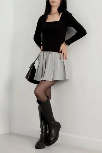 Cerceve Yaka Kaskorse Bluz - Şıklığın ve Rahatlığın Buluştuğu Tasarım - ÖZER&HERMİN