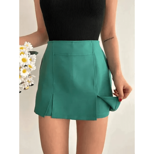 Cift Yirtmacli Sort Etek - Şıklığıyla Fark Yaratın - ÖZER&HERMİN