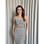 Çizgili etek crop takım - Özer&Hermin
