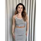 Çizgili etek crop takım - Özer&Hermin