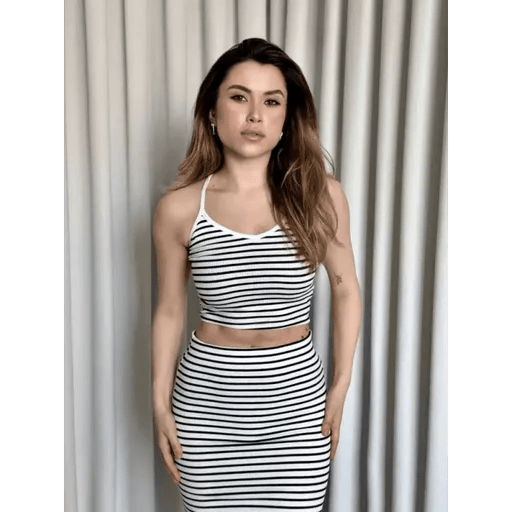 Cizgili Etek Takimi - Şıklığı ve Rahatlığı Bir Arada Sunan Crop Modelleri - ÖZER&HERMİN