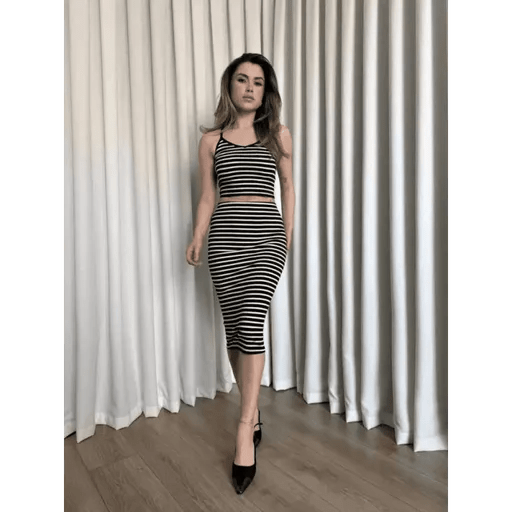 Cizgili Etek Takimi - Şıklığı ve Rahatlığı Bir Arada Sunan Crop Modelleri - ÖZER&HERMİN