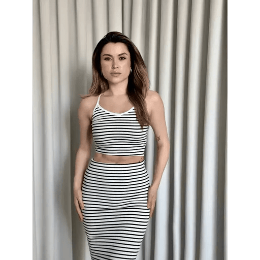 Cizgili Etek Takimi - Şıklığı ve Rahatlığı Bir Arada Sunan Crop Modelleri - ÖZER&HERMİN