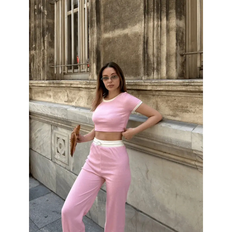 Crop pantolon biyeli takım - Özer&Hermin