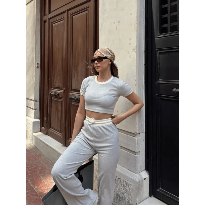 Crop pantolon biyeli takım - Özer&Hermin