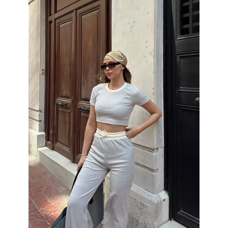 Crop pantolon biyeli takım - Özer&Hermin