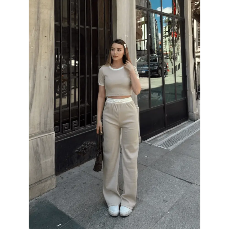 Crop pantolon biyeli takım - Özer&Hermin
