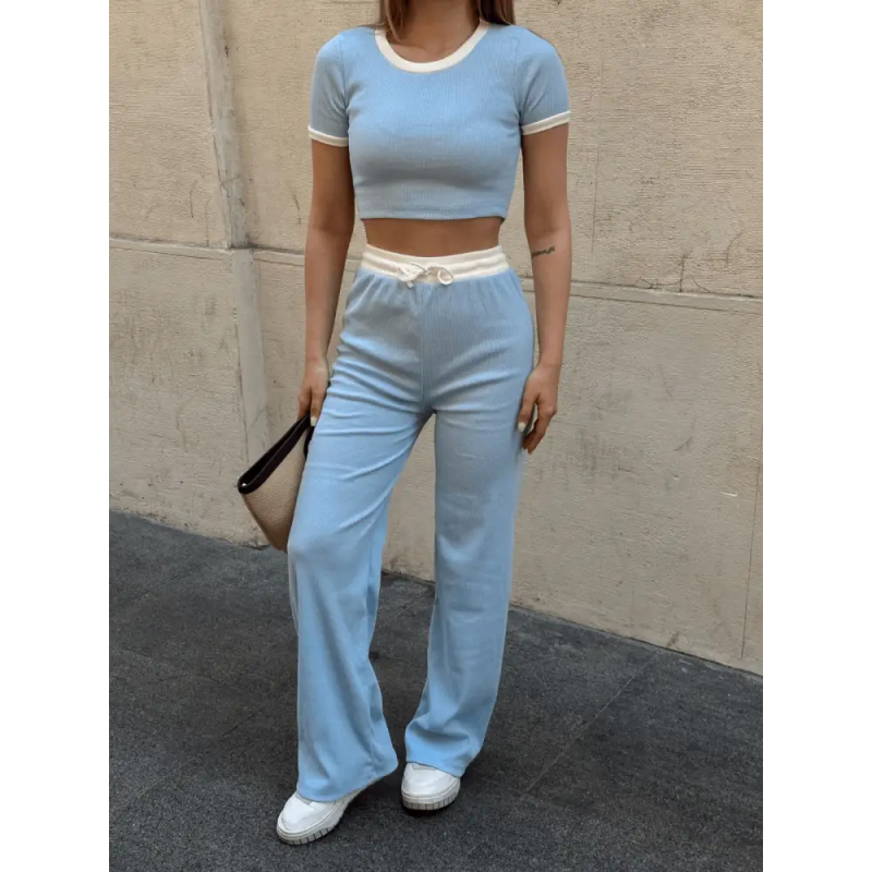 Crop pantolon biyeli takım - Özer&Hermin