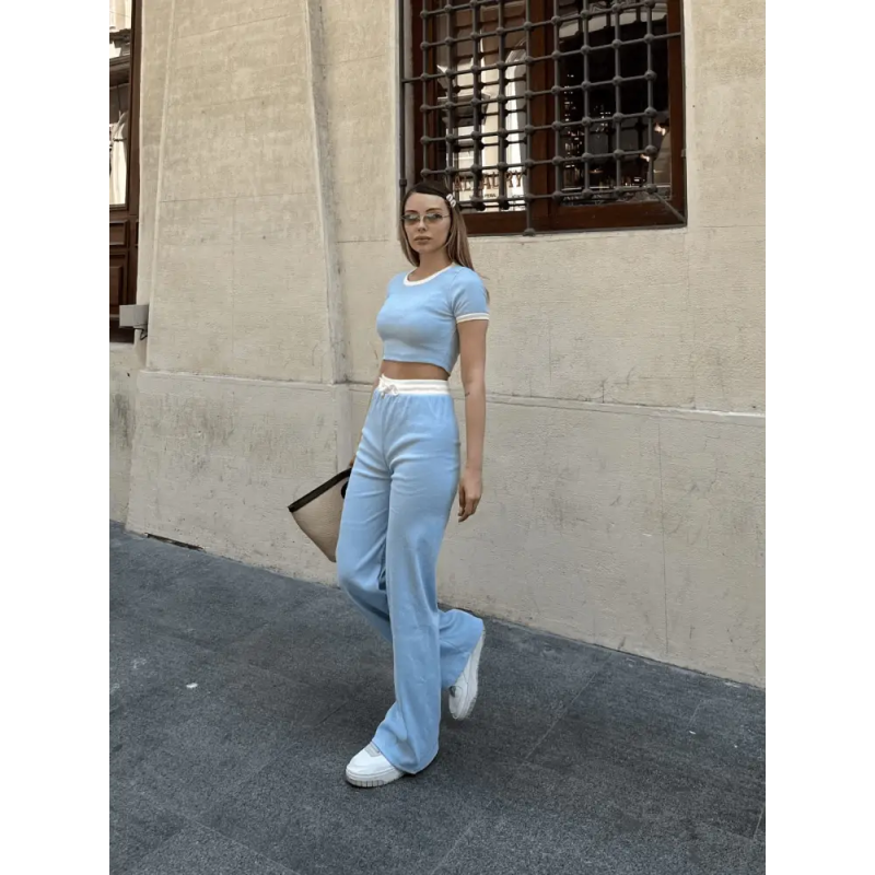 Crop pantolon biyeli takım - Özer&Hermin