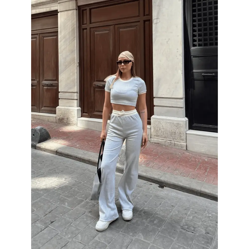 Crop pantolon biyeli takım - Özer&Hermin