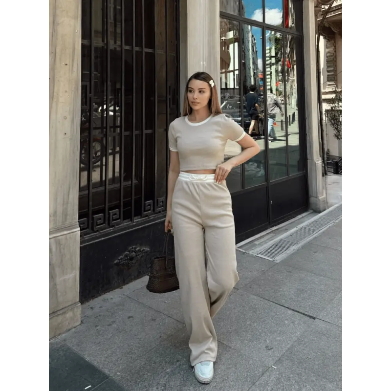 Crop pantolon biyeli takım - Özer&Hermin