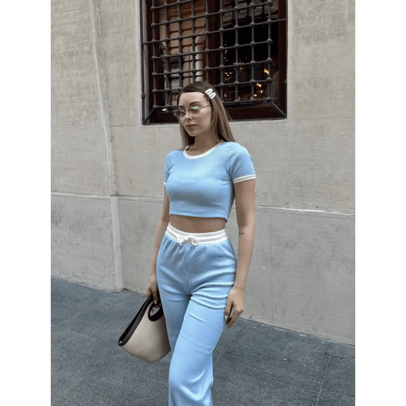 Crop pantolon biyeli takım - Özer&Hermin