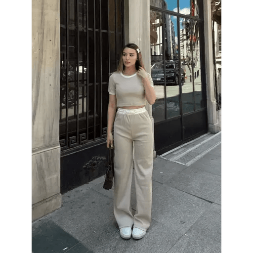 Crop Pantolon Takim - Şık ve Rahat Crop Pantolon Takımı - ÖZER&HERMİN