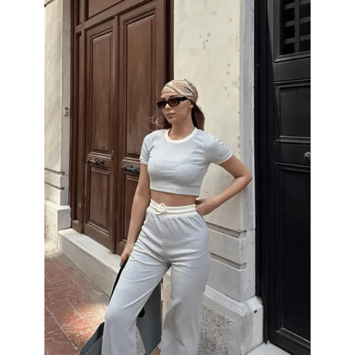 Crop Pantolon Takim - Şık ve Rahat Crop Pantolon Takımı - ÖZER&HERMİN