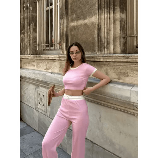 Crop Pantolon Takim - Şık ve Rahat Crop Pantolon Takımı - ÖZER&HERMİN