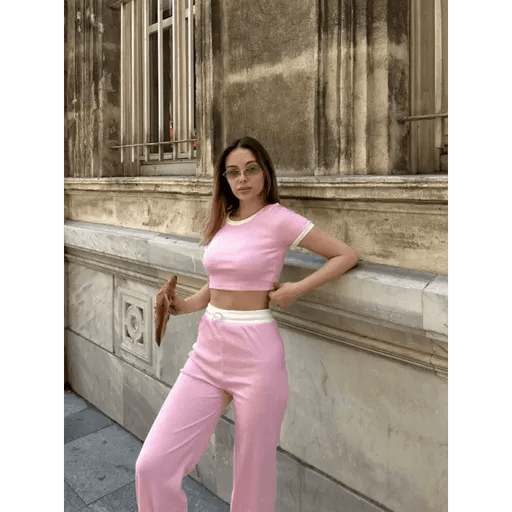 Crop Pantolon Takim - Şık ve Rahat Crop Pantolon Takımı - ÖZER&HERMİN