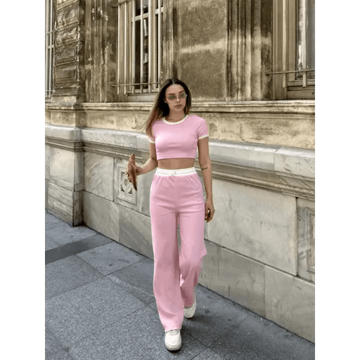 Crop Pantolon Takim - Şık ve Rahat Crop Pantolon Takımı - ÖZER&HERMİN