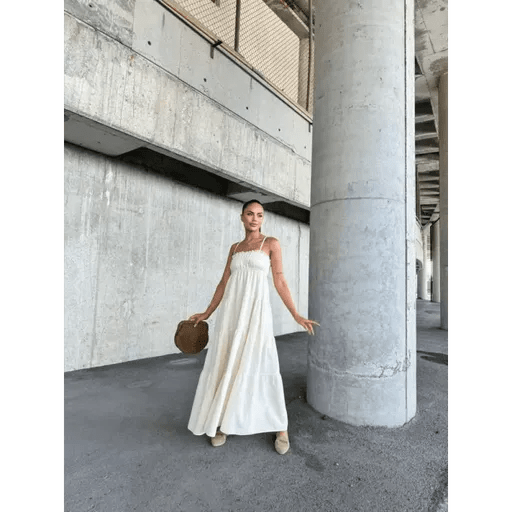 Dantelli Askili Keten Elbise - Şıklığı ve Rahatlığı Bir Arada Sunar - ÖZER&HERMİN