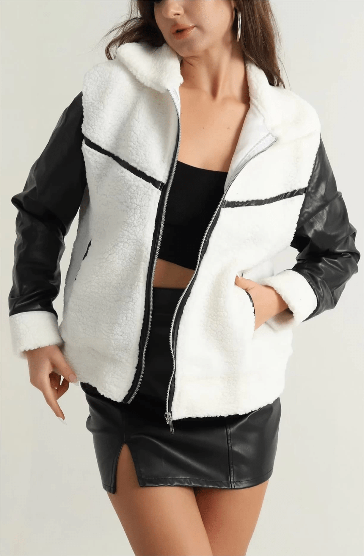 Deri Garnili Kuzu Pelus Mont - Şıklık ve Rahatlık Bir Arada - ÖZER&HERMİN