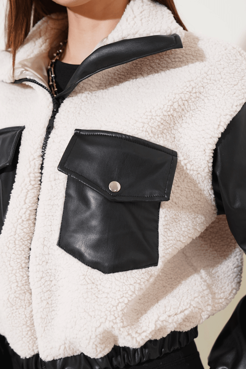 Deri Garnili Pelus Mont - Rahat ve Şık Tasarım ile Kış Aylarında Sıcak Kalın - ÖZER&HERMİN