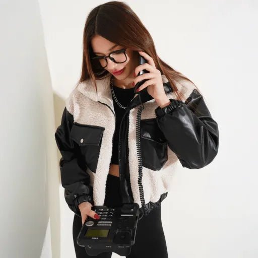 Deri Garnili Pelus Mont - Rahat ve Şık Tasarım ile Kış Aylarında Sıcak Kalın - ÖZER&HERMİN