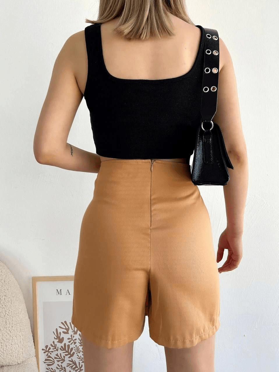 Dört çıtçıtlı Gabardin şort etek s249001 - Özer&Hermin
