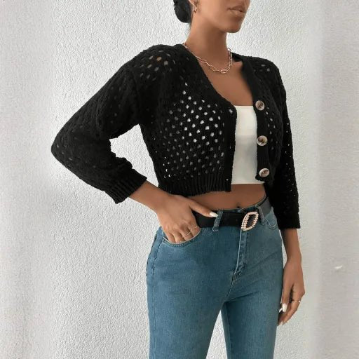 Dugmeli Delikli Hirka - Düğmeli Delikli Hırka Modası - ÖZER&HERMİN