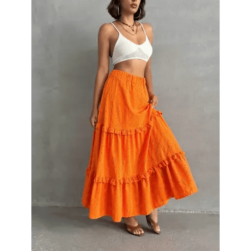 Fırfırlı Astarlı Uzun Etek - Şıklığın ve Rahatlığın Buluştuğu Tasarım - ÖZER&HERMİN