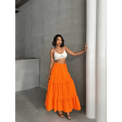 Fırfırlı Astarlı Uzun Etek - Şıklığın ve Rahatlığın Buluştuğu Tasarım - ÖZER&HERMİN