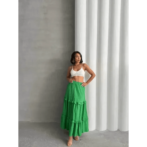 Fırfırlı Astarlı Uzun Etek - Şıklığın ve Rahatlığın Buluştuğu Tasarım - ÖZER&HERMİN