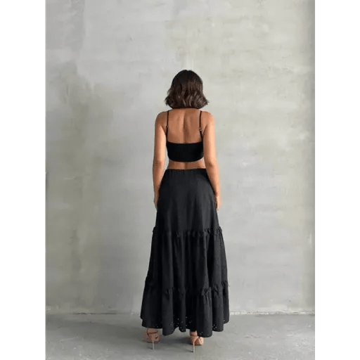 Fırfırlı Astarlı Uzun Etek - Şıklığın ve Rahatlığın Buluştuğu Tasarım - ÖZER&HERMİN