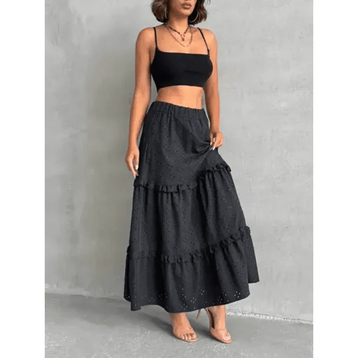 Fırfırlı Astarlı Uzun Etek - Şıklığın ve Rahatlığın Buluştuğu Tasarım - ÖZER&HERMİN