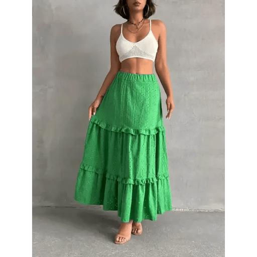 Fırfırlı Astarlı Uzun Etek - Şıklığın ve Rahatlığın Buluştuğu Tasarım - ÖZER&HERMİN