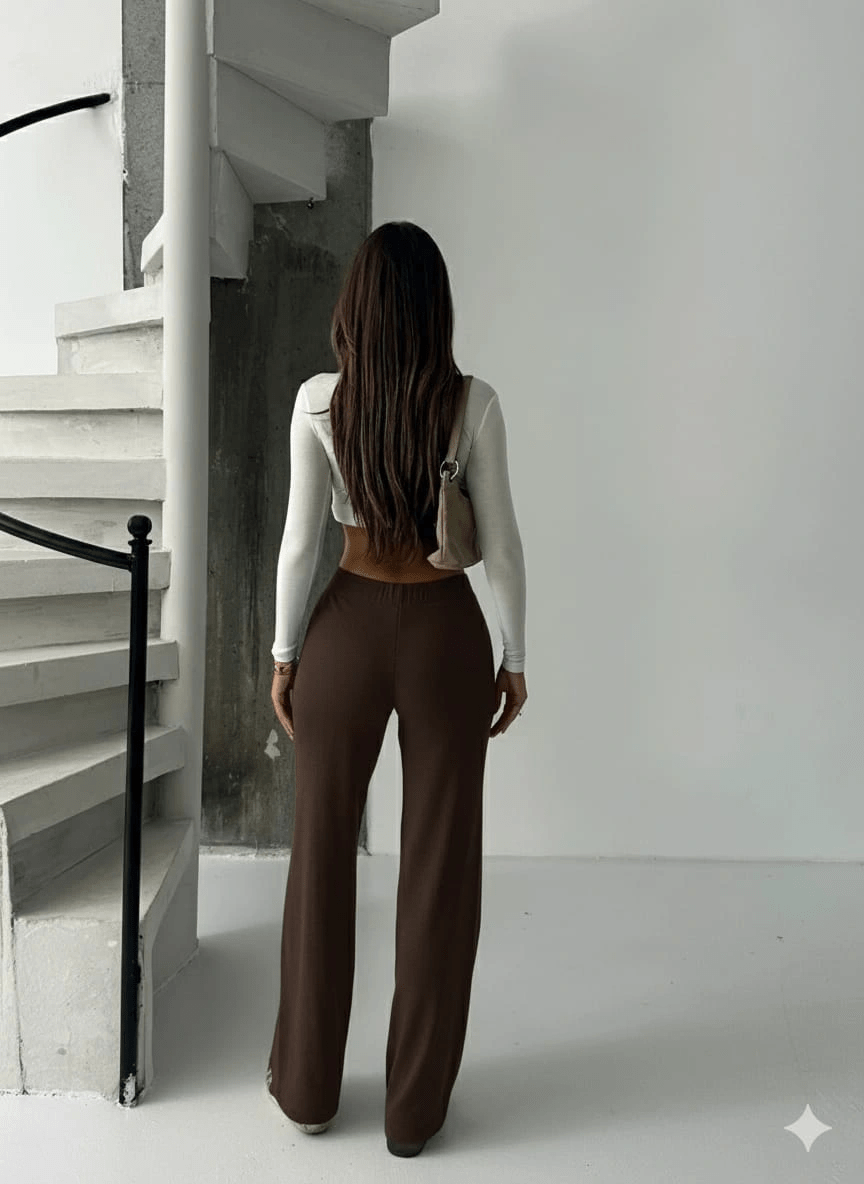 Fit comfort bej salaş pantolon - ÖZER&HERMİN