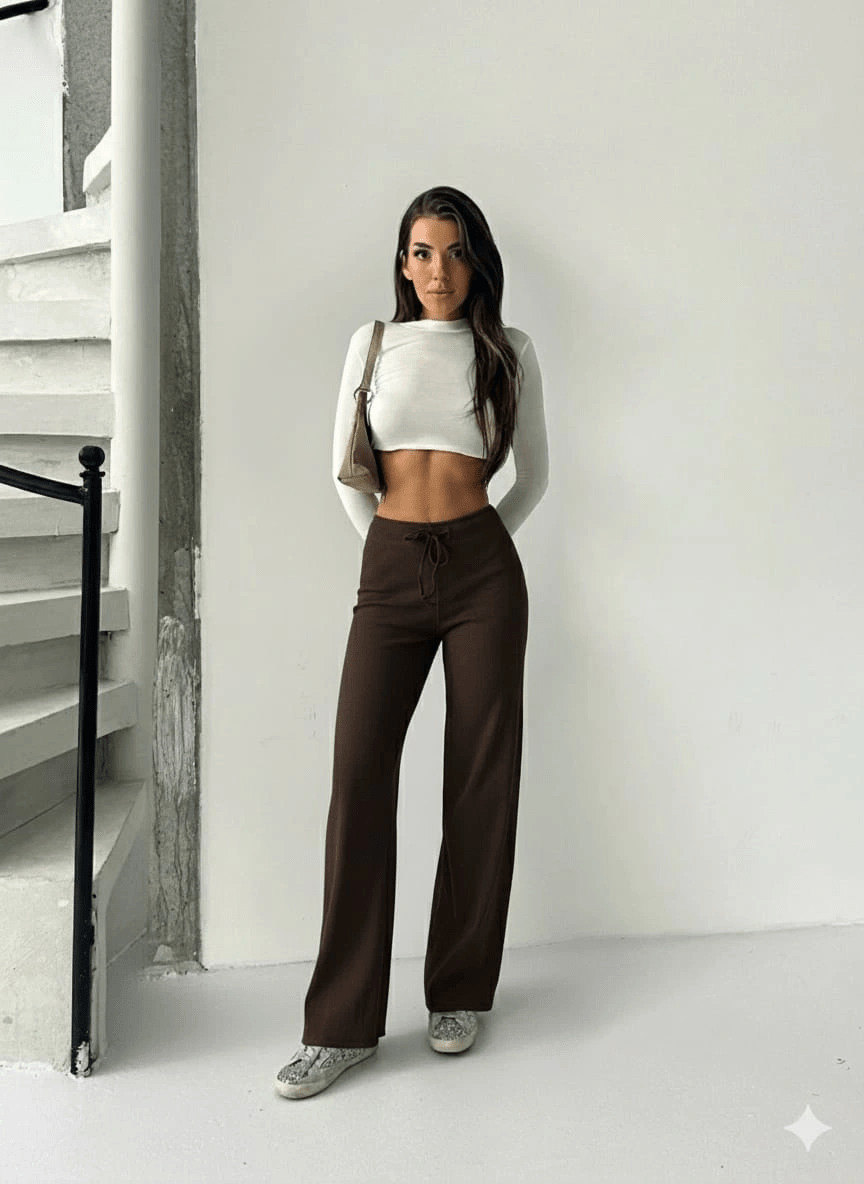 Fit comfort bej salaş pantolon - ÖZER&HERMİN