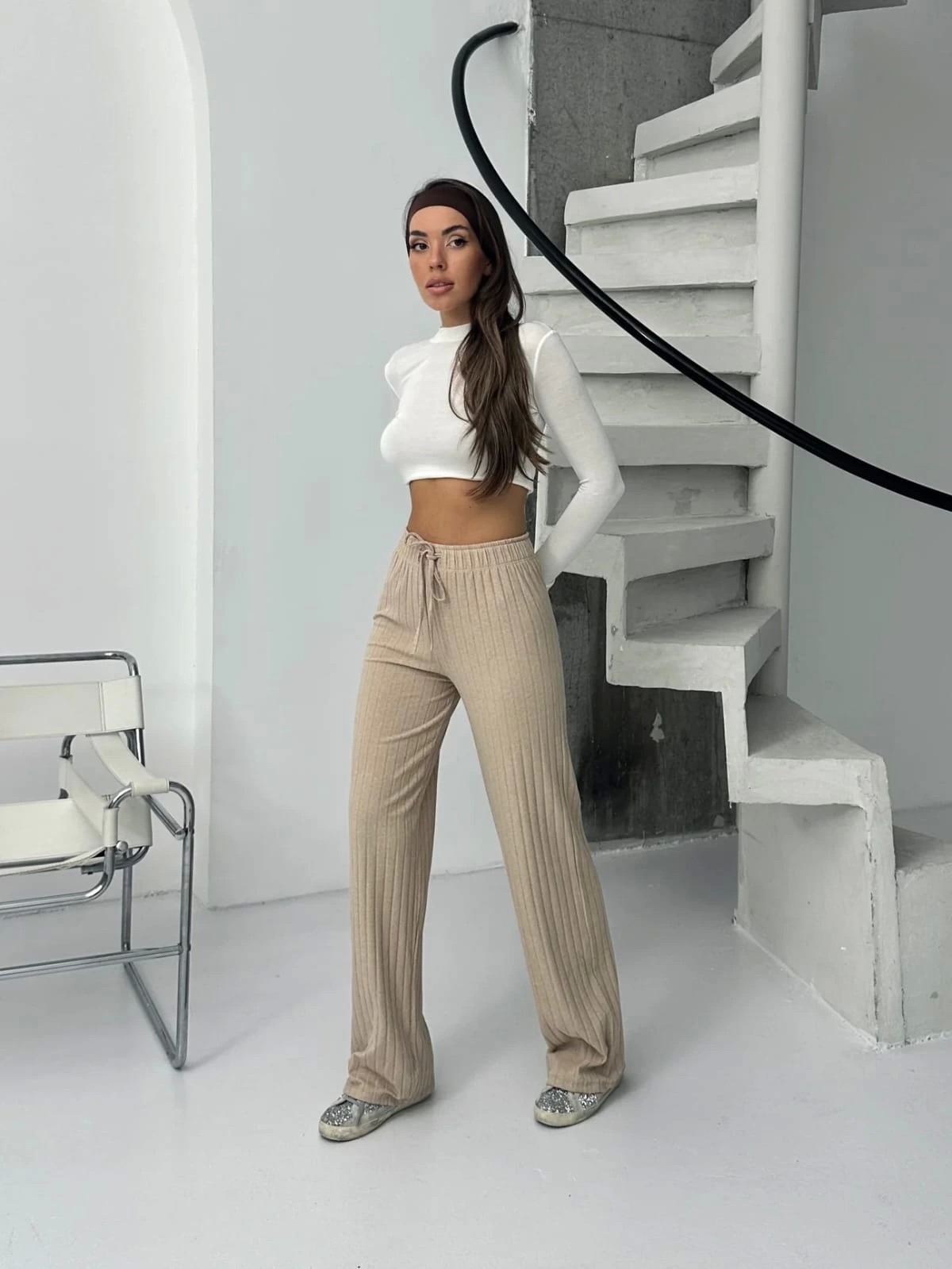 Fitilli sardonlu pantolon