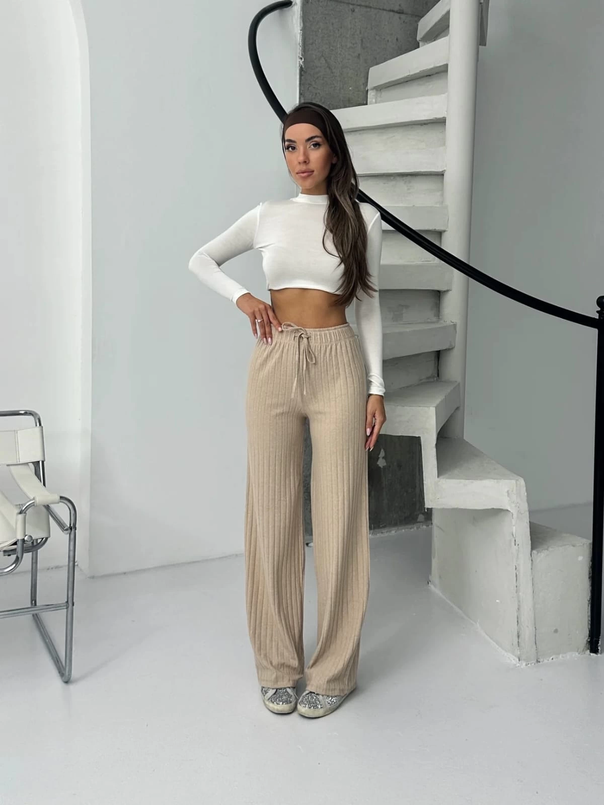 Fitilli sardonlu pantolon