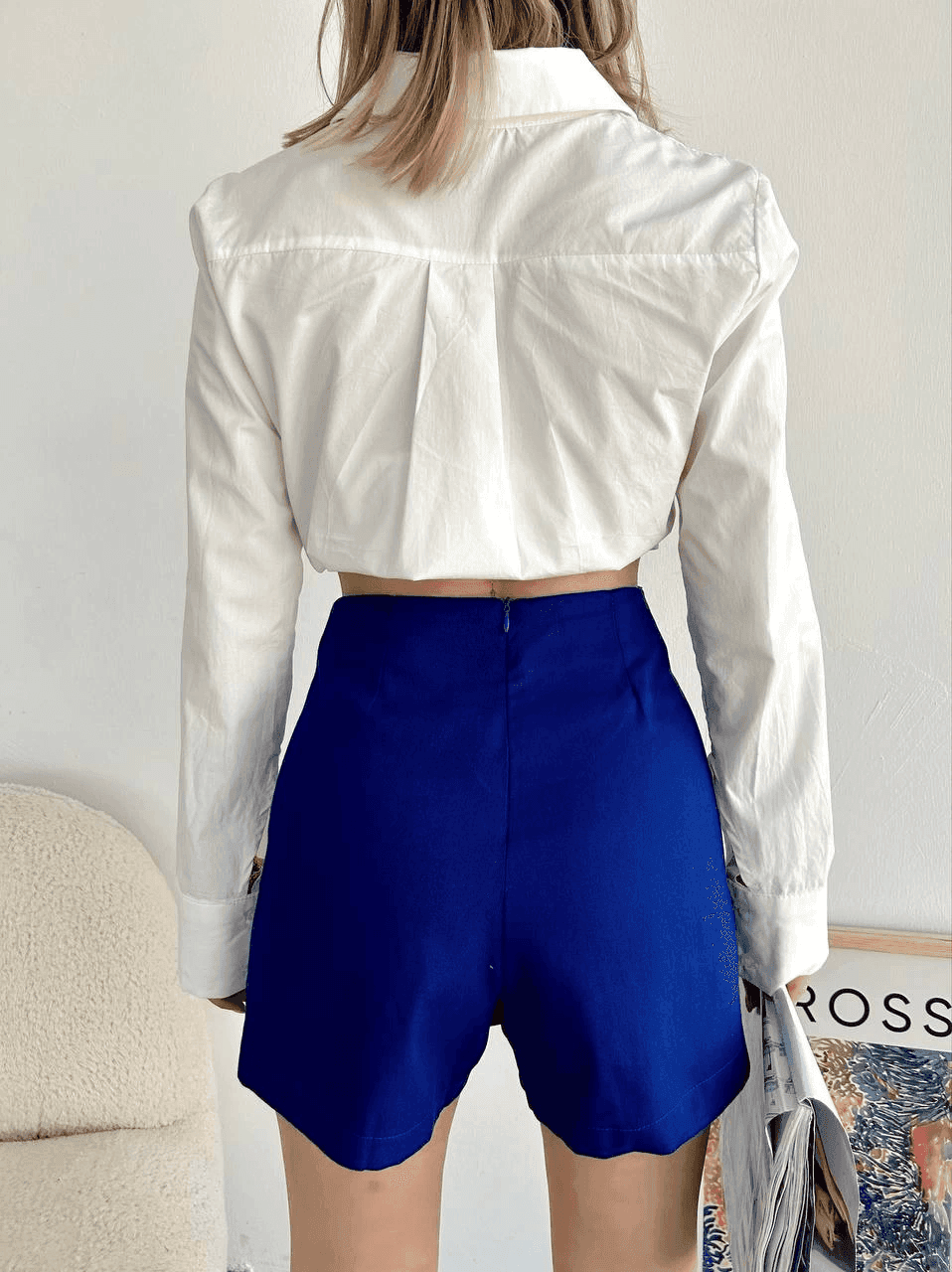 Gabardin fermuarlı şort etek - Özer&Hermin