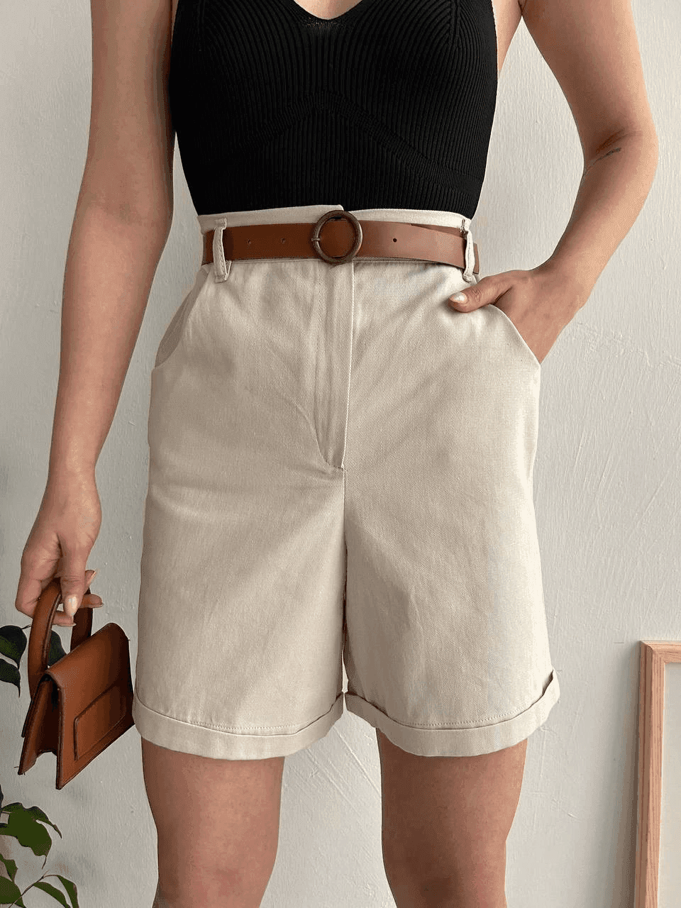 Gabardin kumaş şort - Özer&Hermin