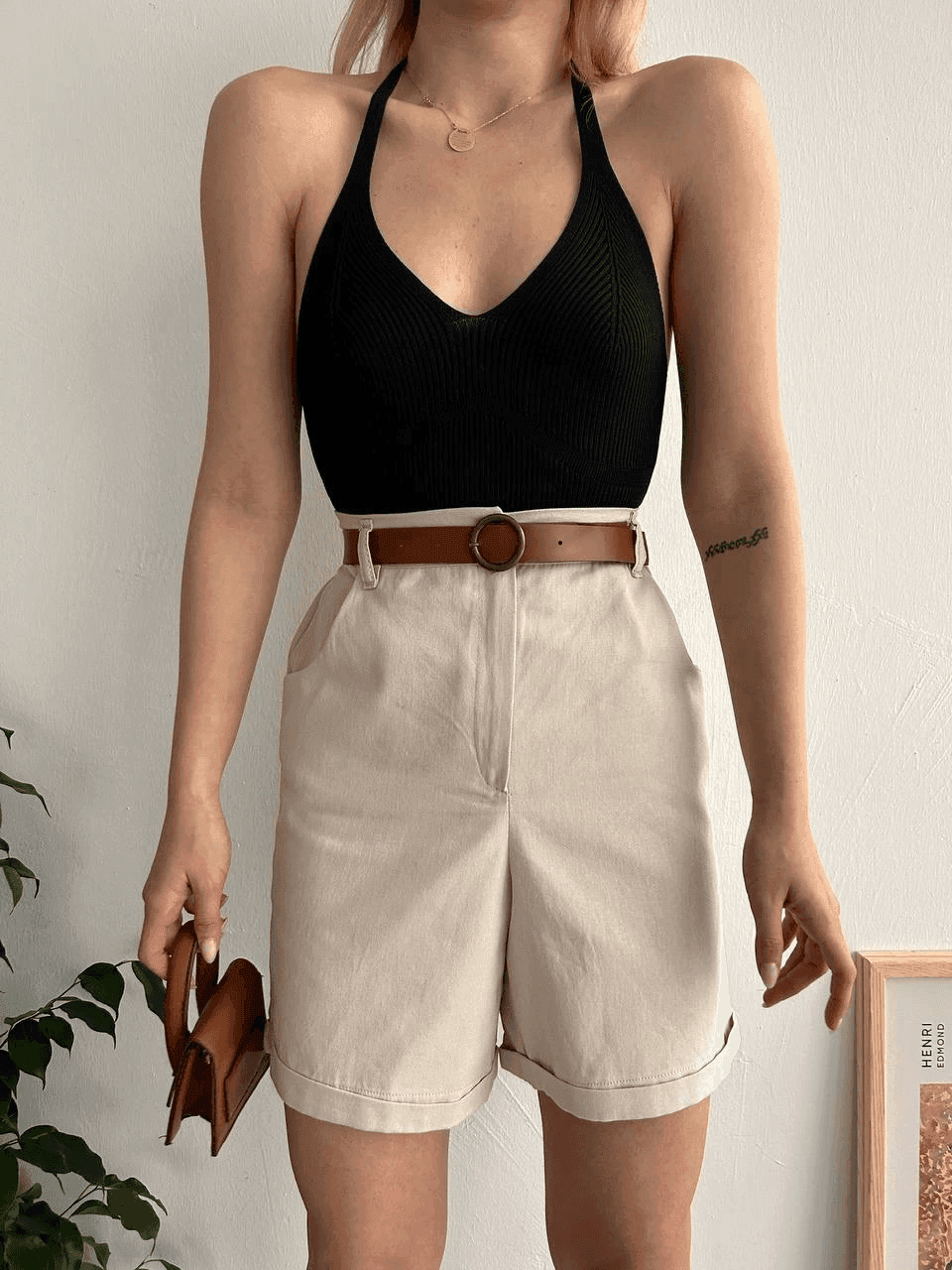 Gabardin kumaş şort - Özer&Hermin