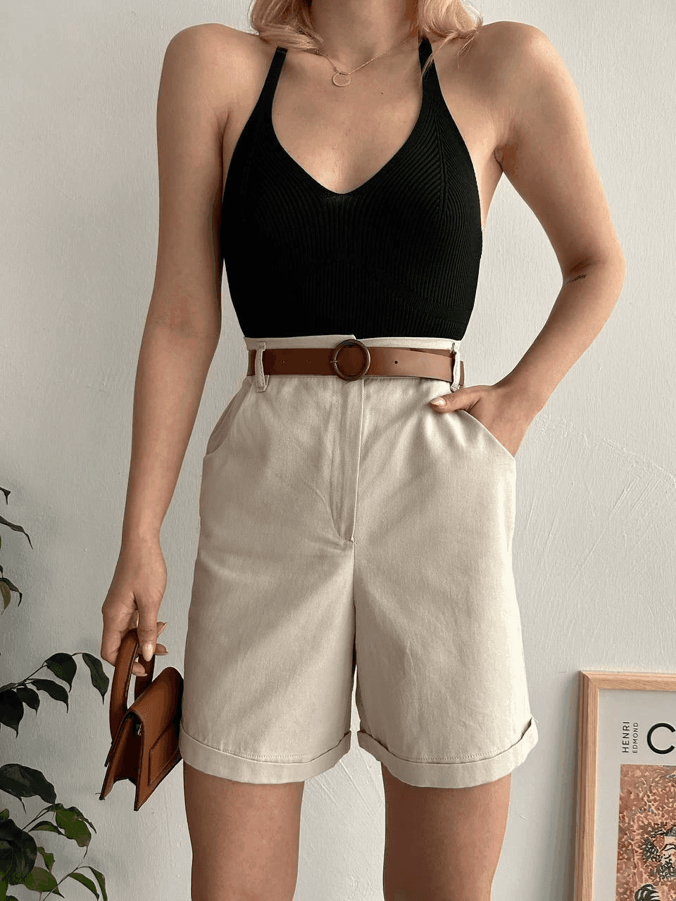 Gabardin kumaş şort - Özer&Hermin