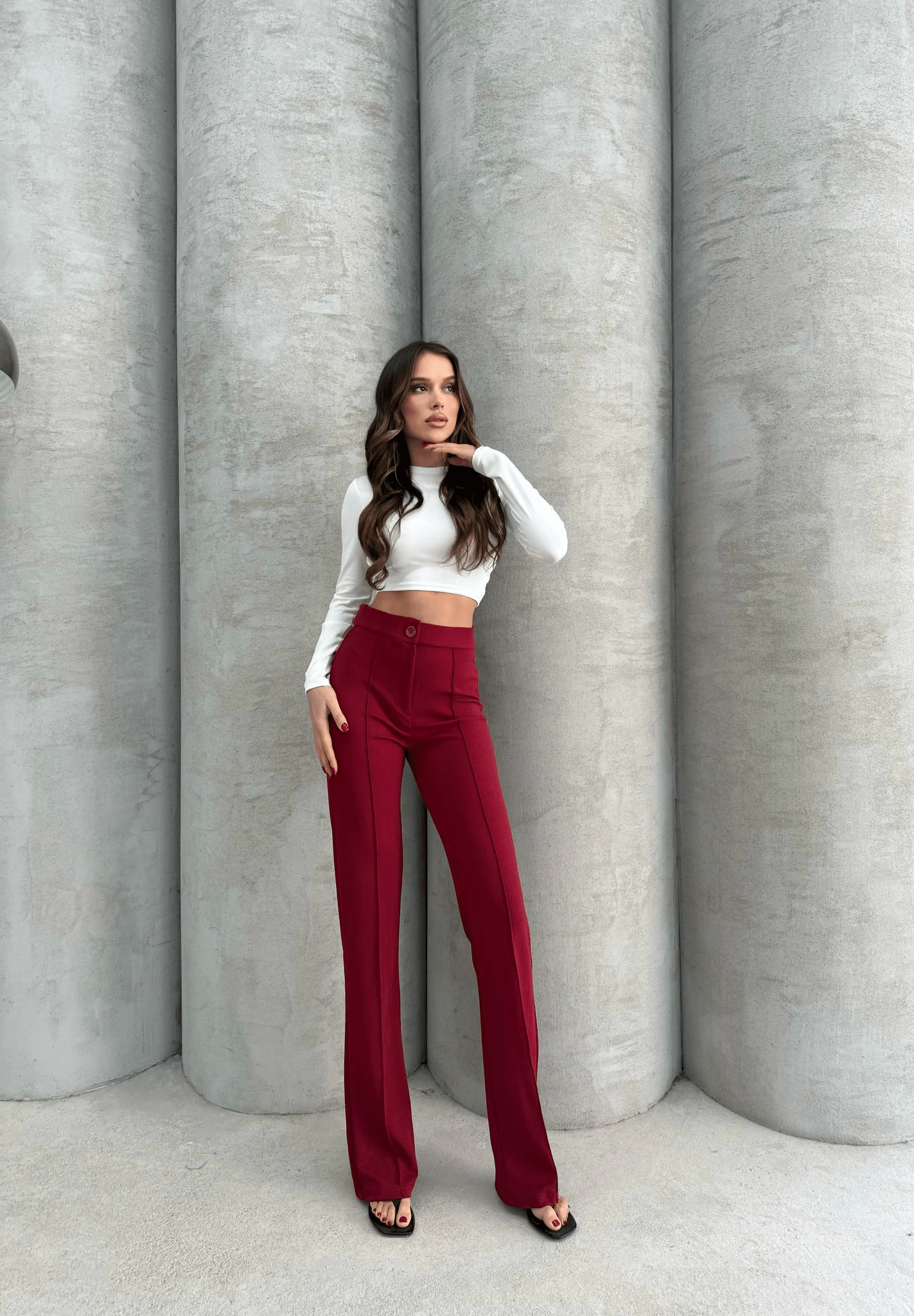 ithal Krep Pantolon - Önü Cumalı Şık Tasarım - ÖZER&HERMİN