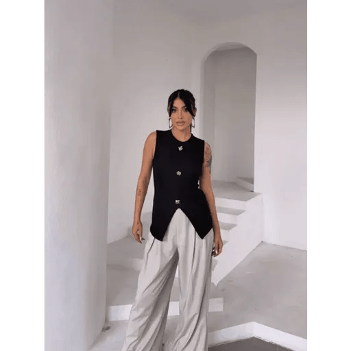 Kadın Gold Düğmeli Bluz - Şık ve Rahat Tasarım - ÖZER&HERMİN