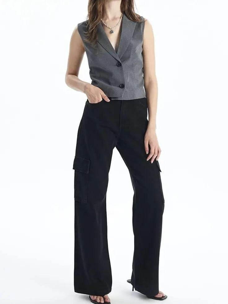 Kargo cep jeans pantolon siyah - Özer&Hermin