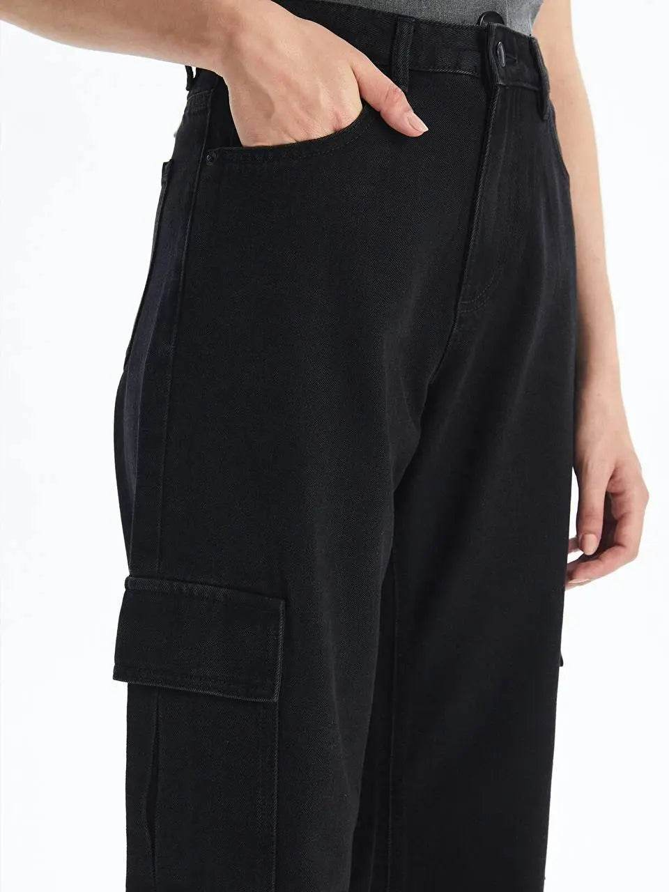 Kargo cep jeans pantolon siyah - Özer&Hermin