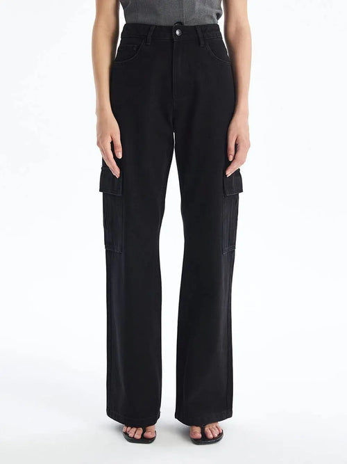 Kargo cep jeans pantolon siyah Özer&Hermin
