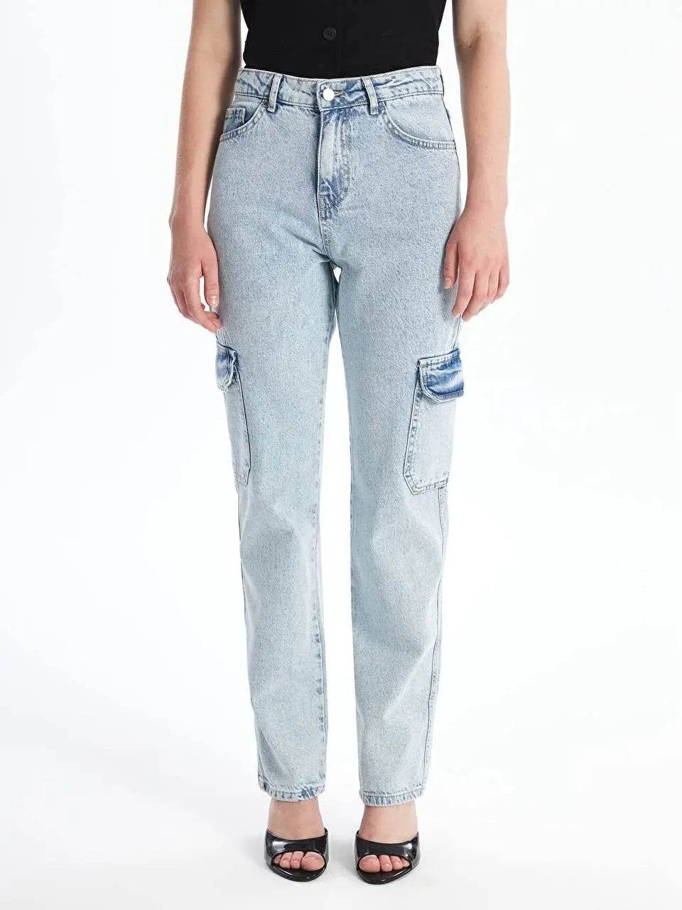Kargo cep kar yıkama jeans pantolon - Özer&Hermin
