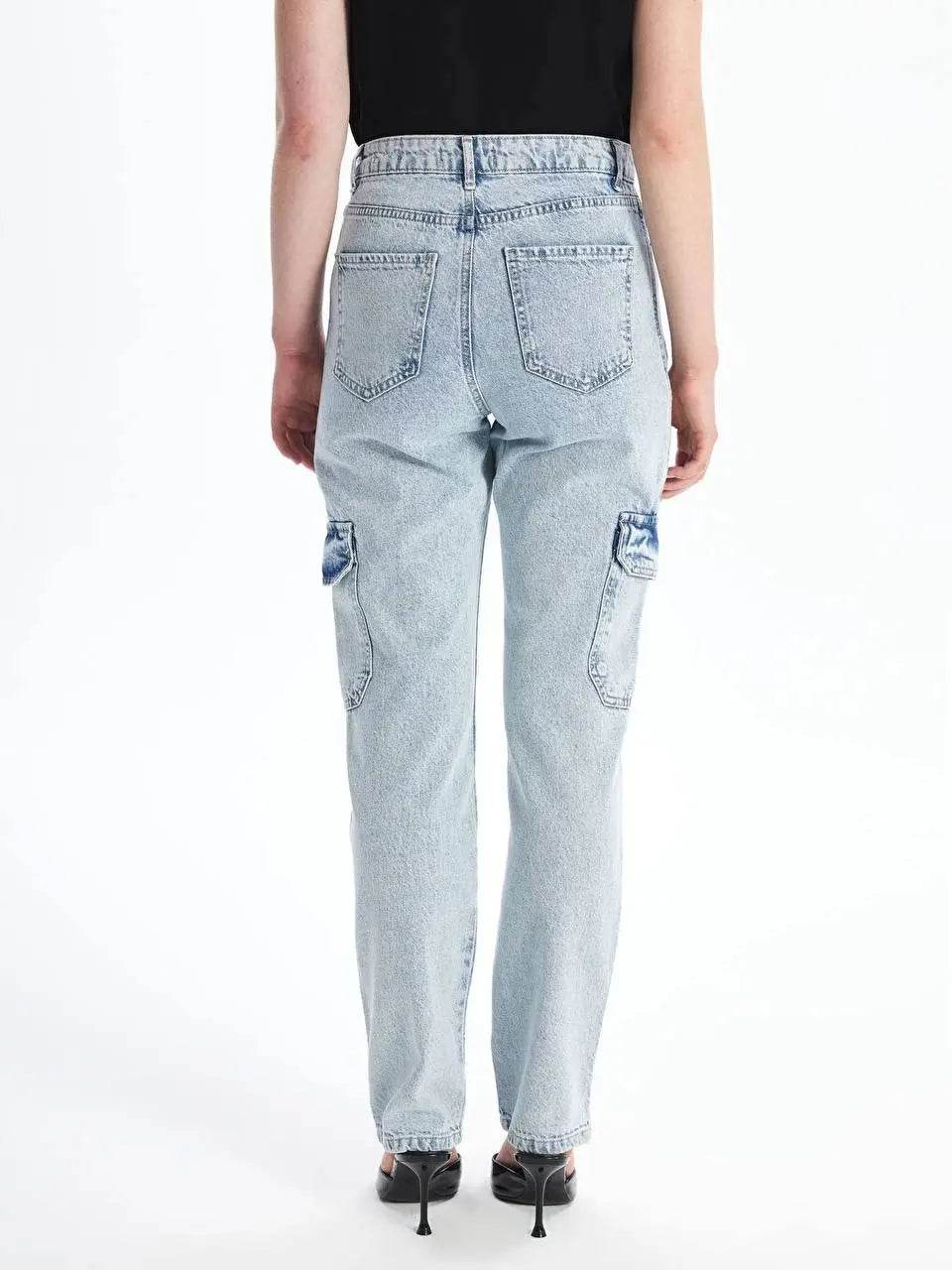 Kargo cep kar yıkama jeans pantolon - Özer&Hermin