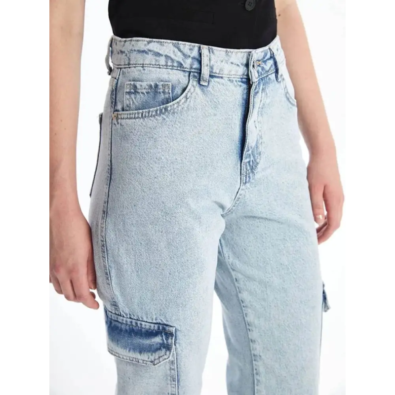 Kargo cep kar yıkama jeans pantolon - Özer&Hermin